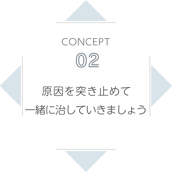 CONCEPT02原因を突き止めて一緒に治していきましょう