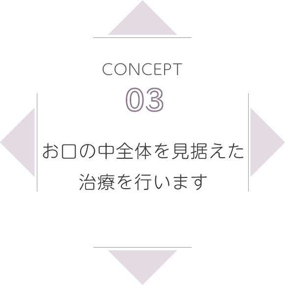 CONCEPT03お口の中全体を見据えた治療を行います